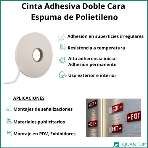 Pegote Doble Cara de Espuma de Poliétileno Liner Blanco 18mmx18mm