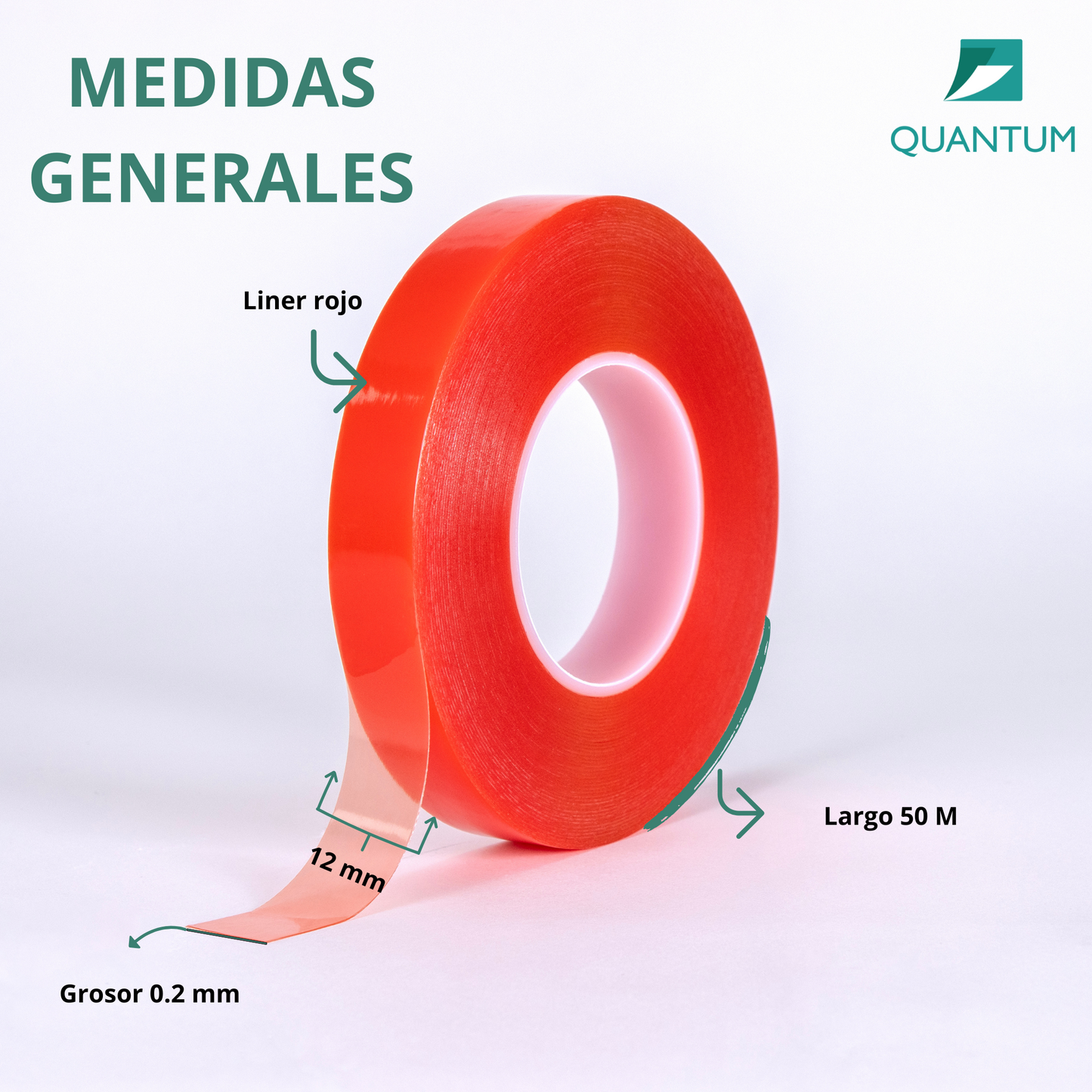 Cinta Doble Cara Poliéster Alto Desempeño 12mmx50M