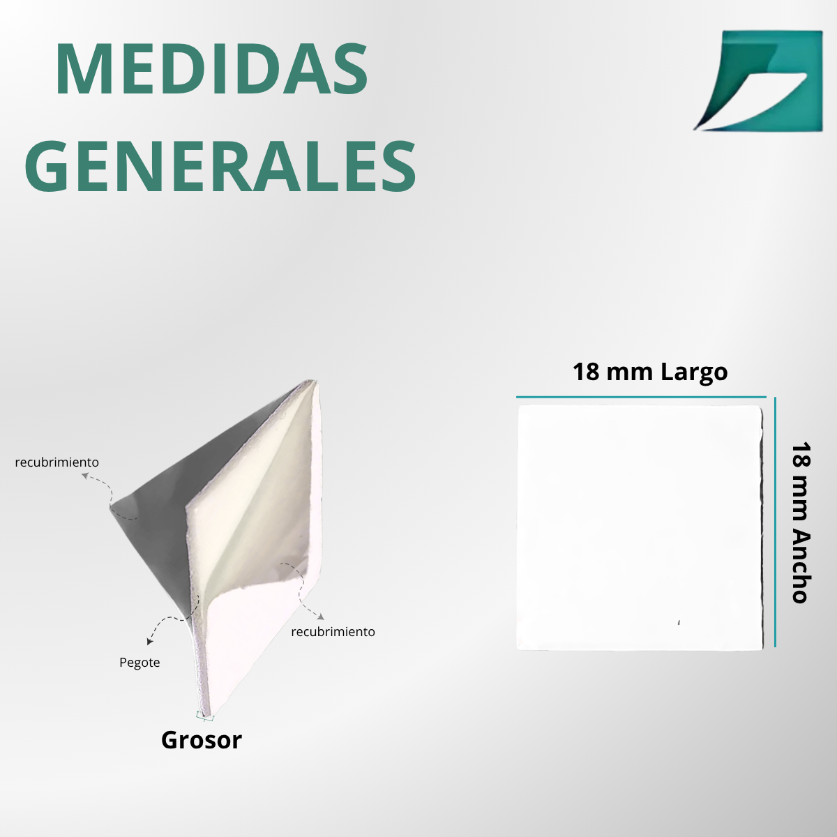 Pegote Doble Cara de Espuma de Poliétileno Liner Blanco 18mmx18mm