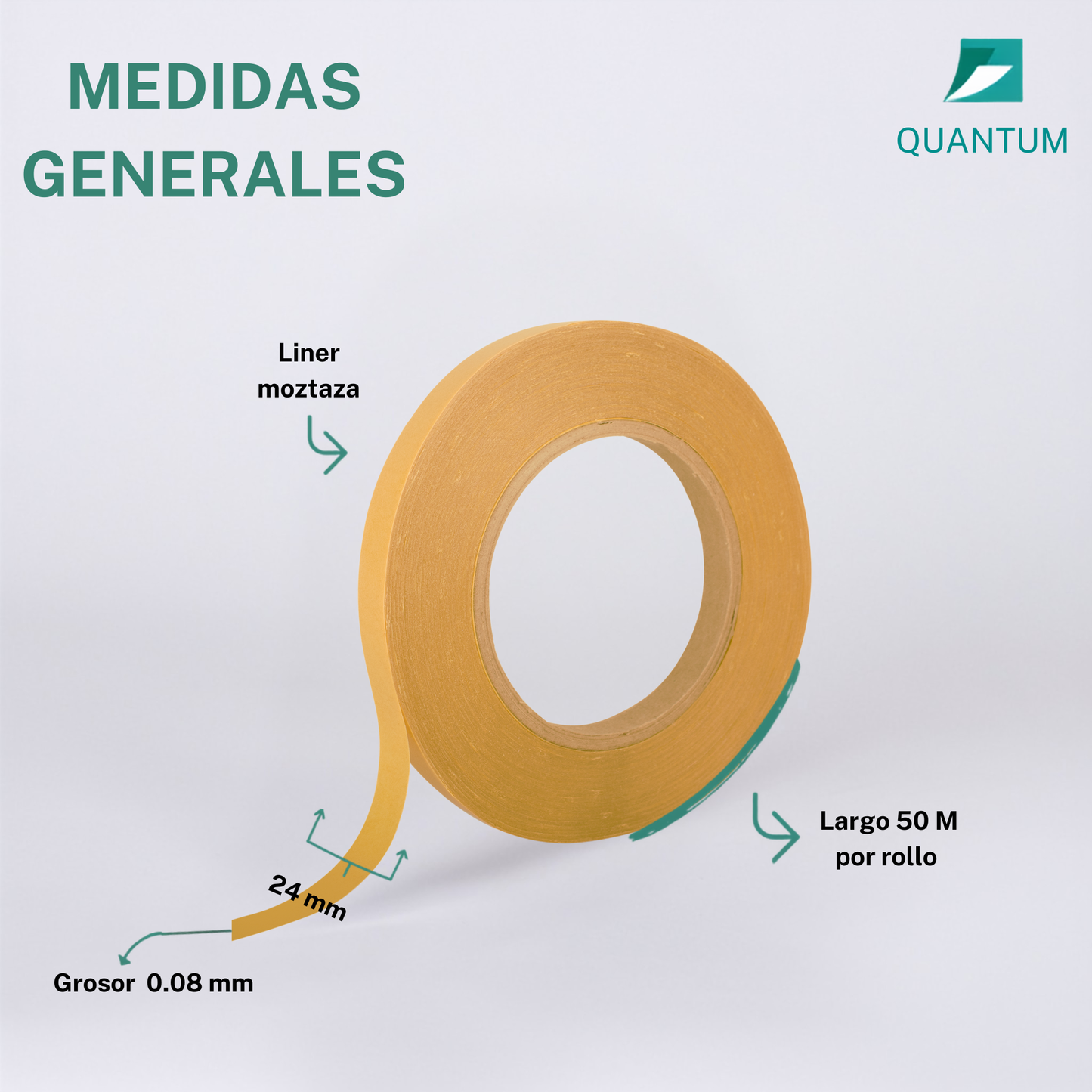 Cinta Doble Cara Alta Adherencia Poliéster 24mmx50M