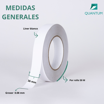 Cinta Doble Cara Uso General Poliéster 36mmx50M