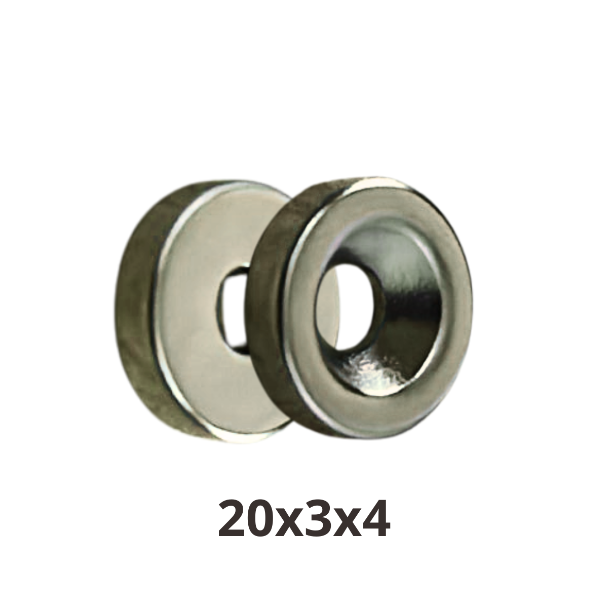 Imán de Neodimio Avellanado 20X3mm M4