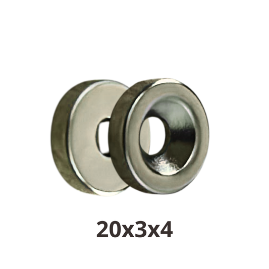 Imán de Neodimio Avellanado 20X3mm M4