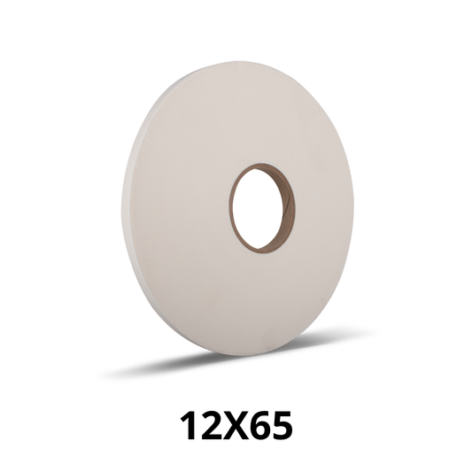 Cinta Doble Cara Espuma de Polietileno Liner Blanco 12mmx65M