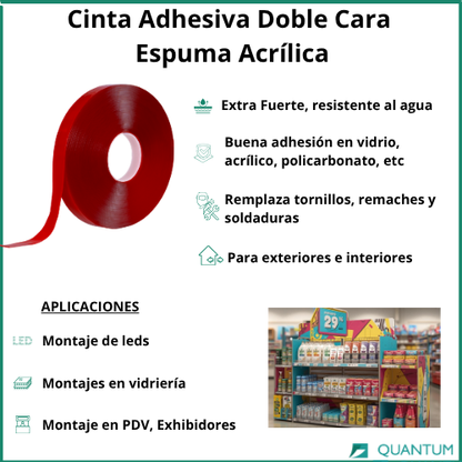 Cinta Doble Cara Espuma Acrílica 12mmx33M