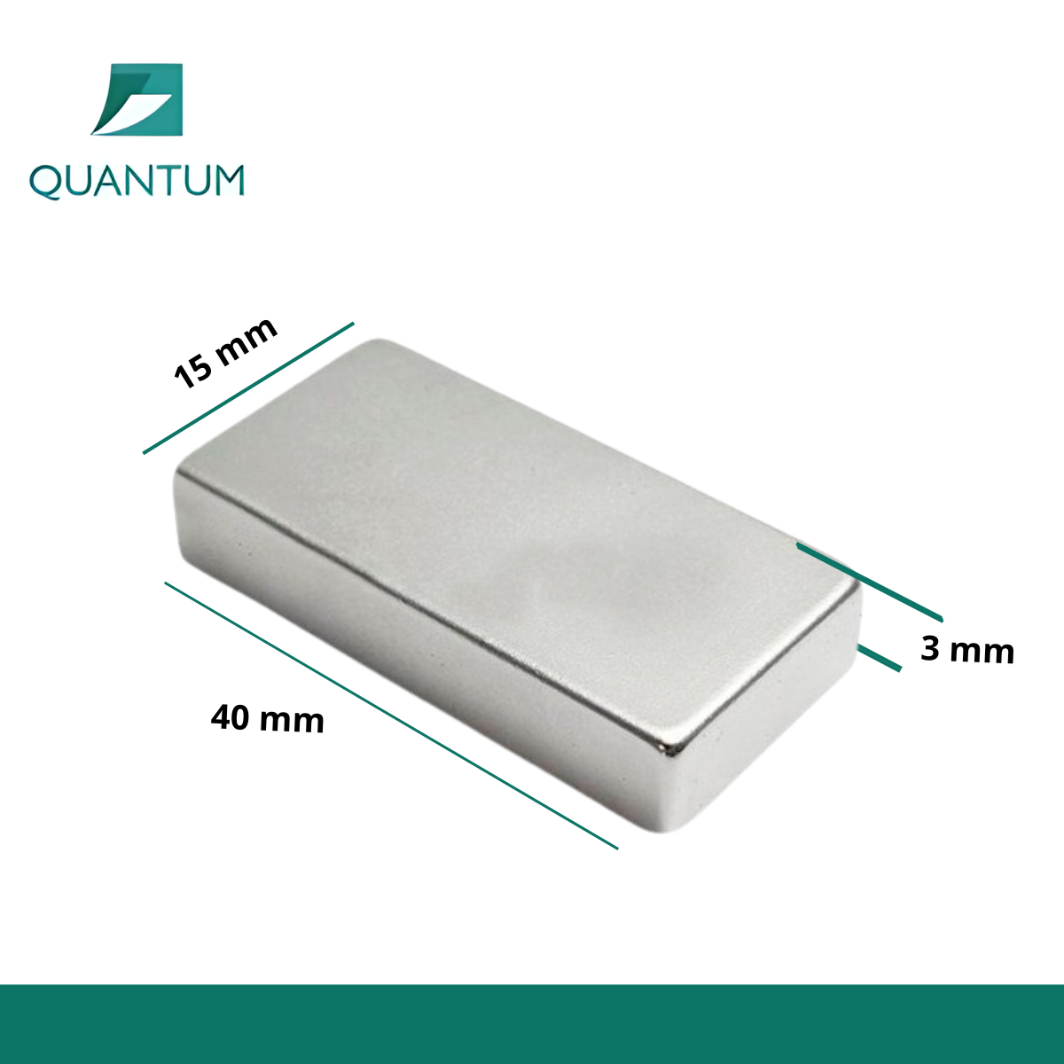Imán de Neodimio Rectangular 40x15x3mm