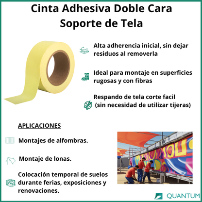 Cinta Doble Cara Soporte de Tela 48mmx25M