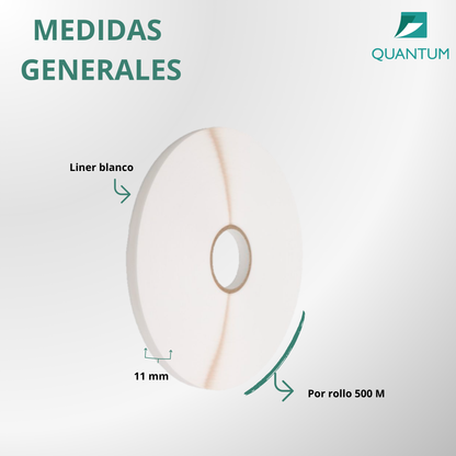 Cinta Doble Cara para Sellado Liner Extendido 14x7x11mm x 500 M